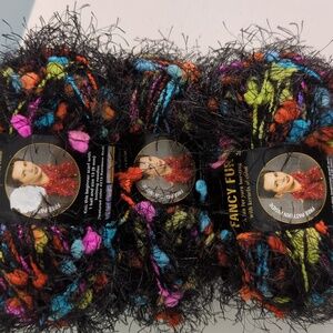 Lion Brand Fancy Fur Yarn Lot Of 4 Electric Slide
